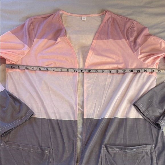 Color Block Top & Sweater Coordinating Set Pink, White, Purple Sz XL - Picture 11 of 16